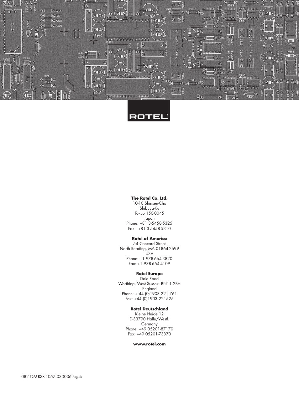 ROTEL RSX-1057 User Manual | Page 48 / 48