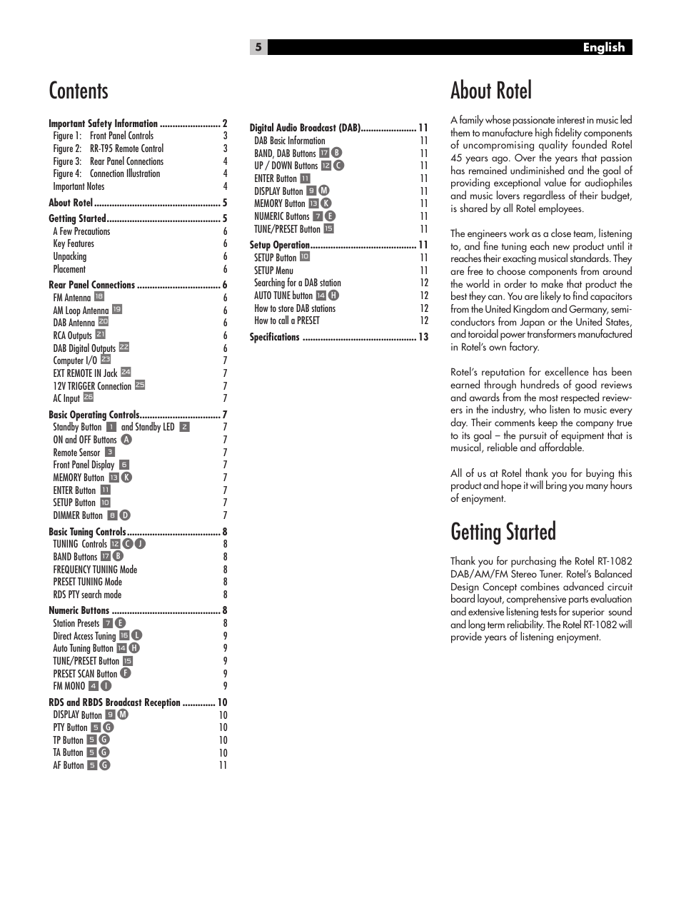 ROTEL RT-1082 User Manual | Page 5 / 14