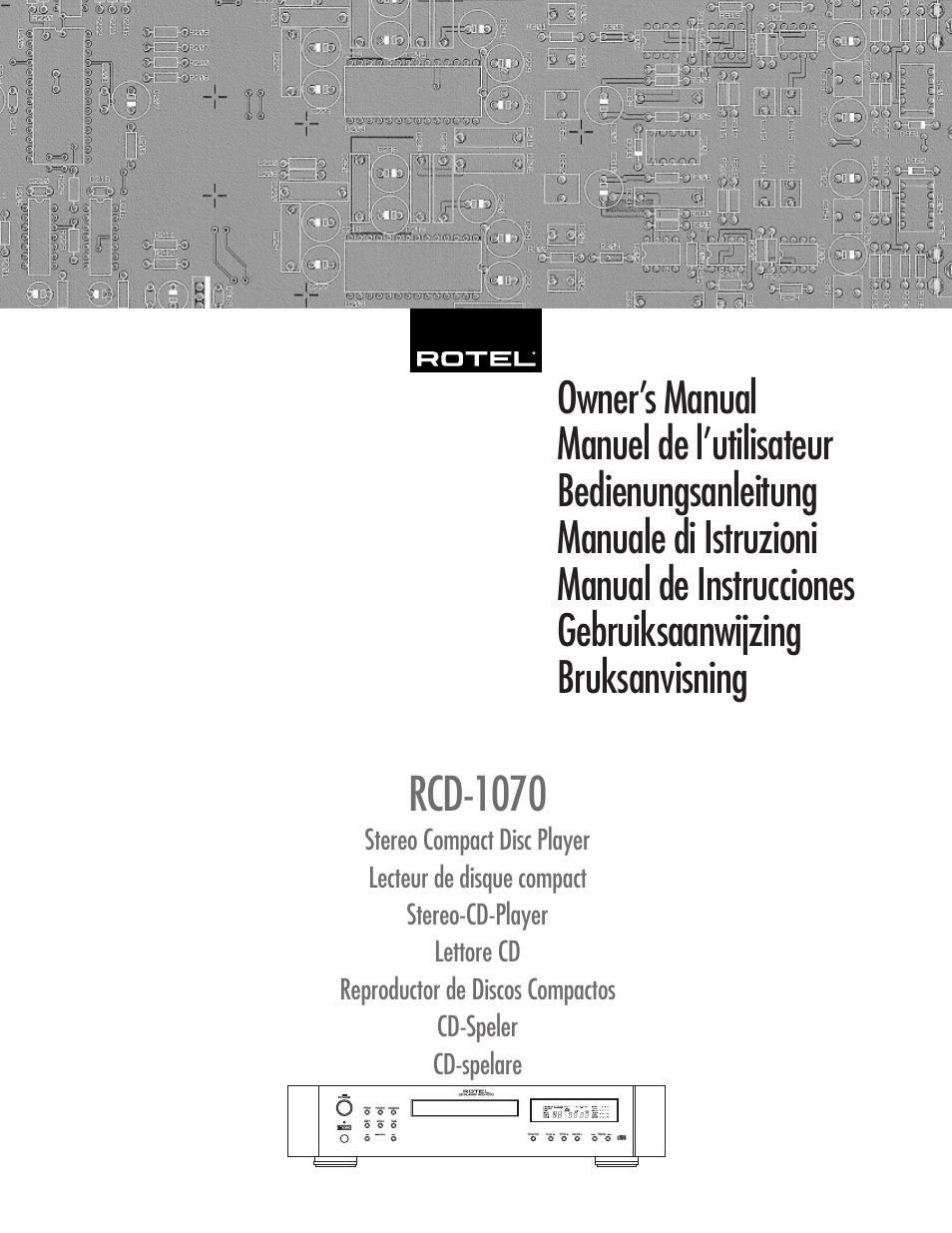 ROTEL RCD-1070 User Manual | 10 pages