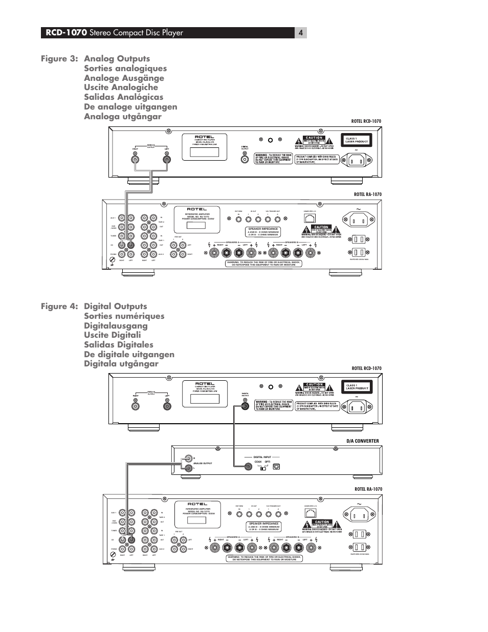 Rcd-1070 stereo compact disc player, Rotel rcd-1070, Rotel ra-1070 | D/a converter | ROTEL RCD-1070 User Manual | Page 3 / 10