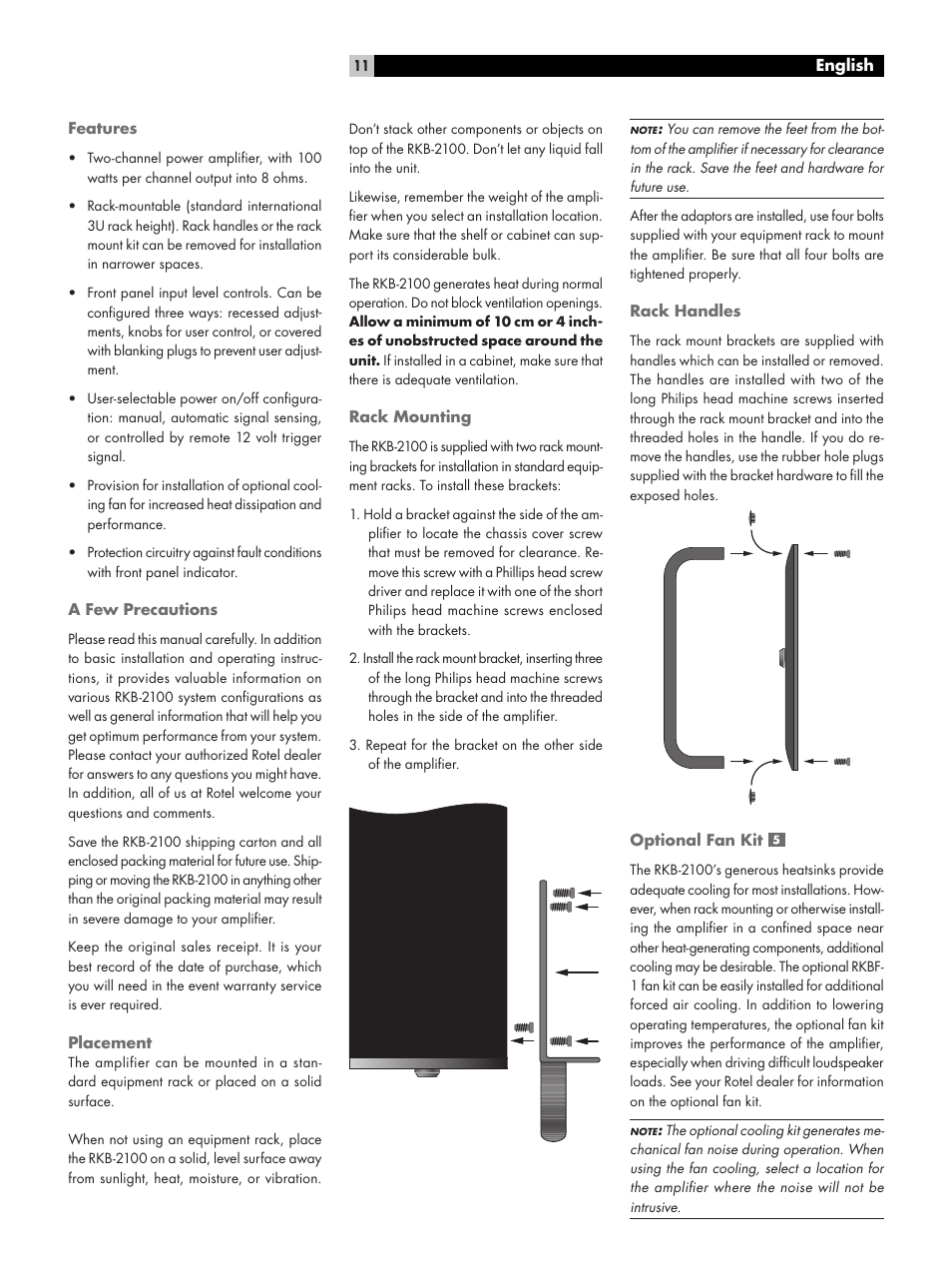 ROTEL RKB-2100 User Manual | Page 11 / 56