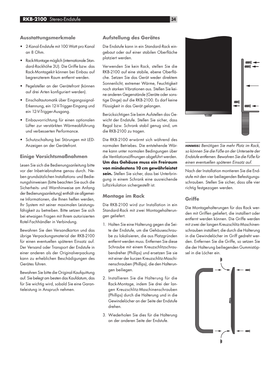 ROTEL RKB-2100 User Manual | Page 34 / 56