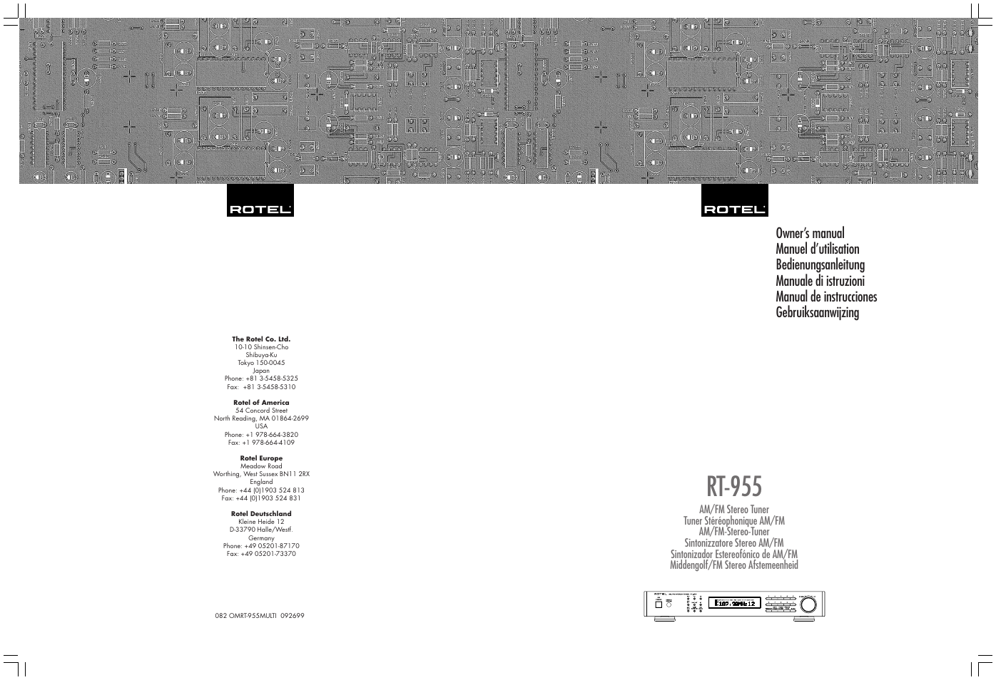 ROTEL RT-955 User Manual | 26 pages