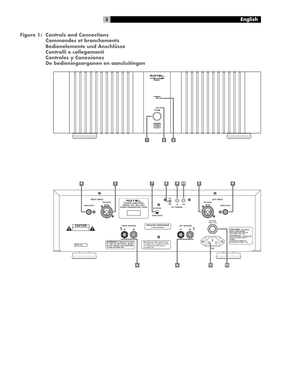 ROTEL RMB-1080 User Manual | Page 3 / 34