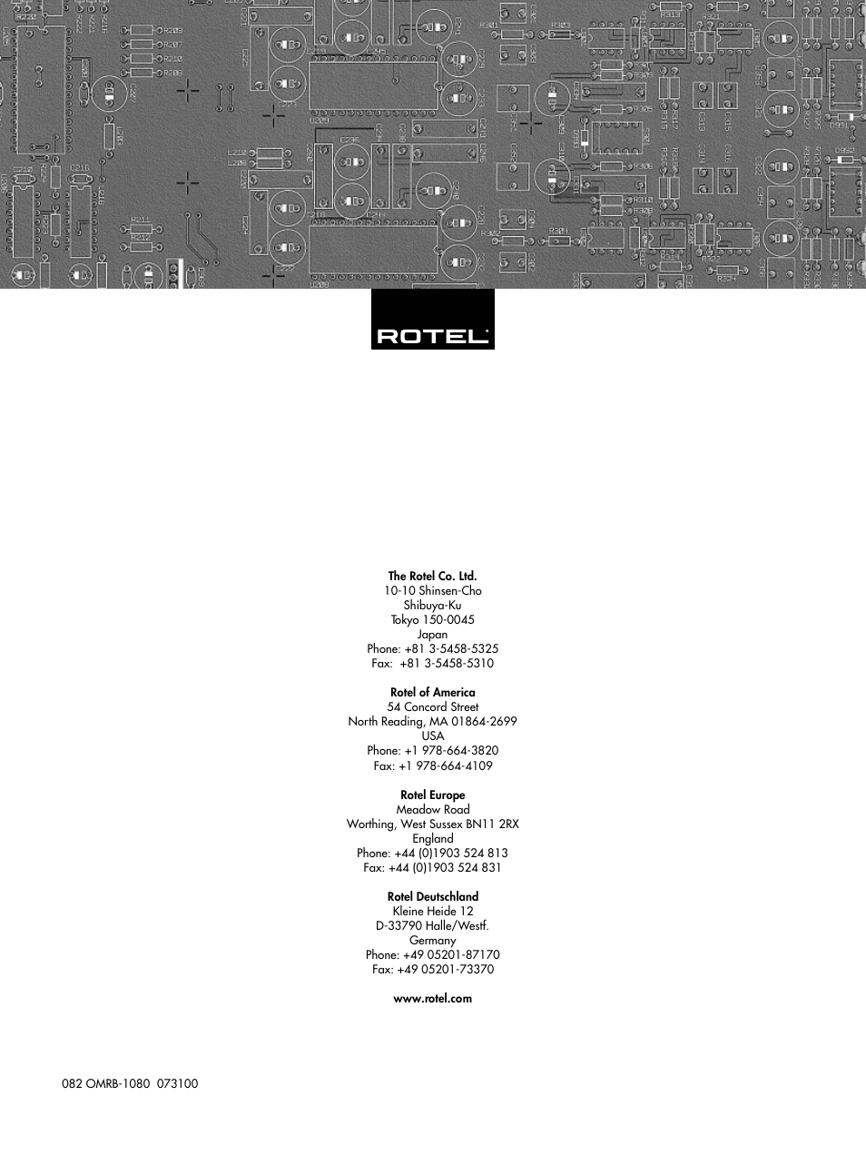 ROTEL RMB-1080 User Manual | Page 34 / 34