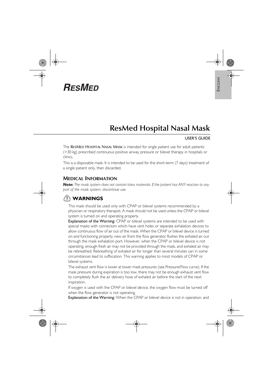 ResMed CPAP User Manual | 34 pages