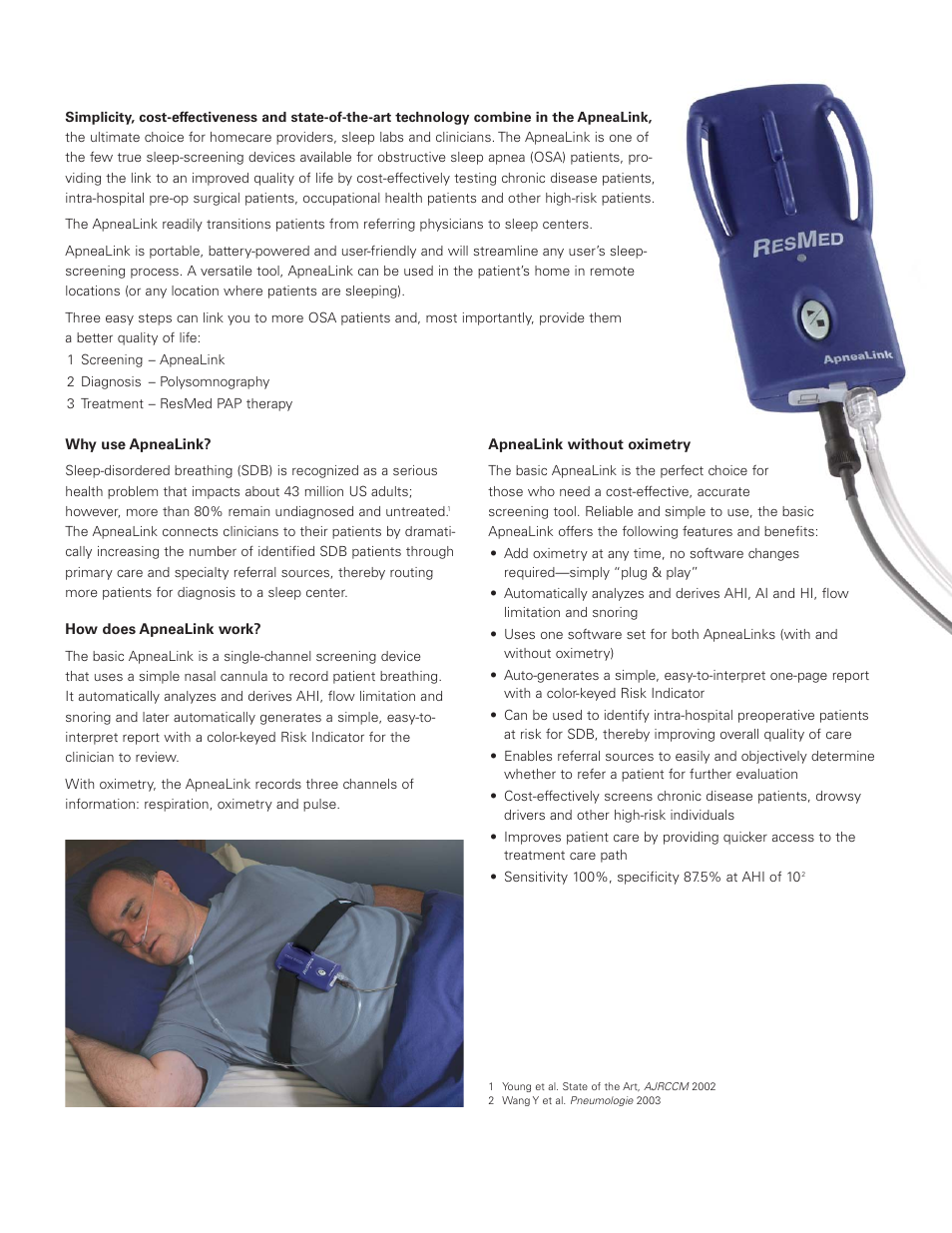 ResMed Sleep-Screening Tool ApneaLink User Manual | Page 2 / 4