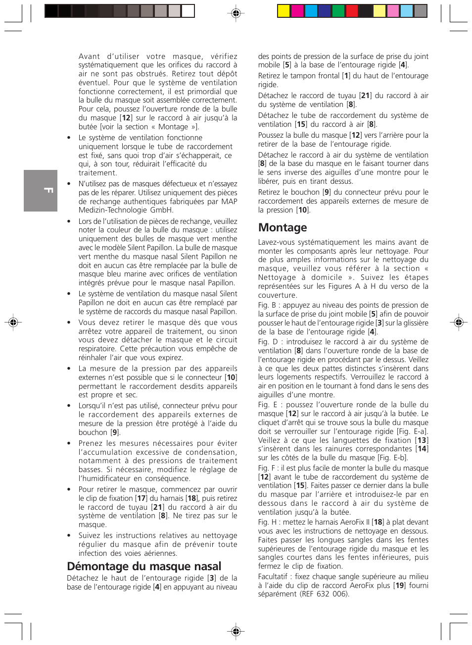 Démontage du masque nasal, Montage, Deutsch | ResMed Silent Papillon MAP Series User Manual | Page 15 / 33