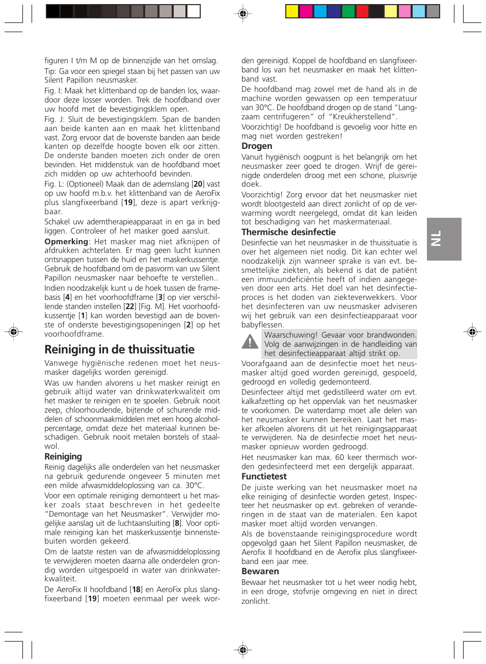 Reiniging in de thuissituatie | ResMed Silent Papillon MAP Series User Manual | Page 20 / 33