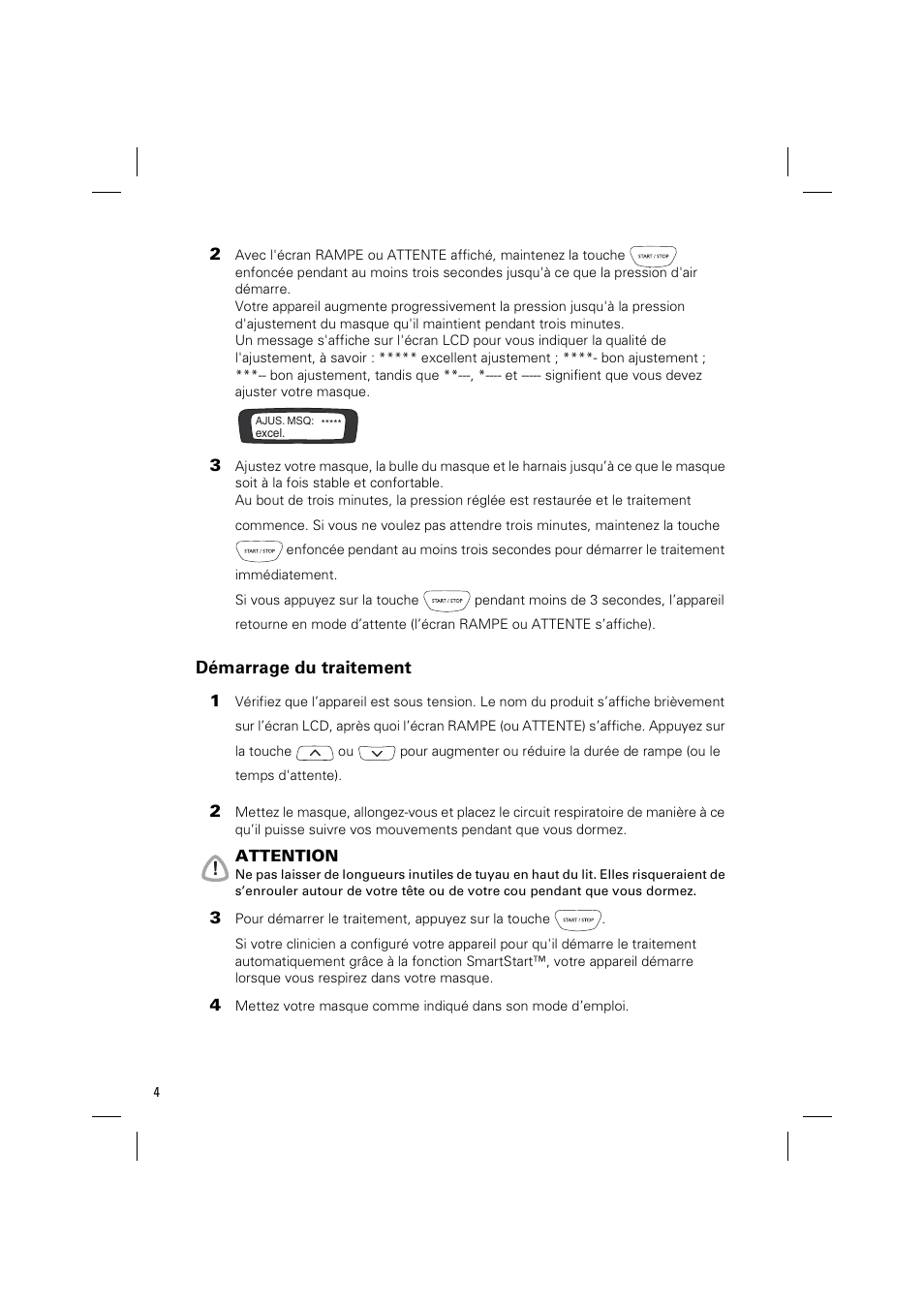 Démarrage du traitement | ResMed ELITE S8 User Manual | Page 28 / 88