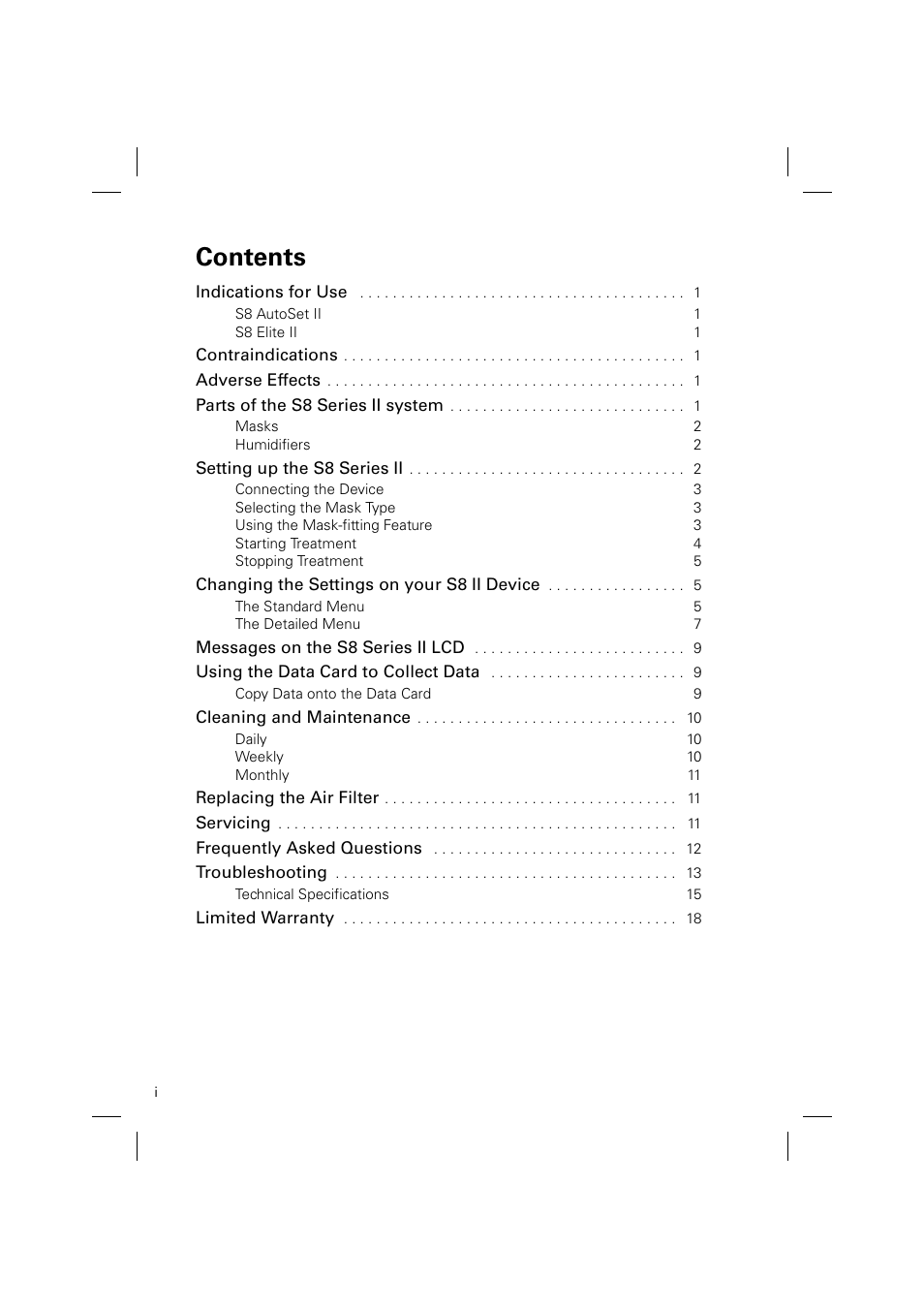 ResMed ELITE S8 User Manual | Page 4 / 88