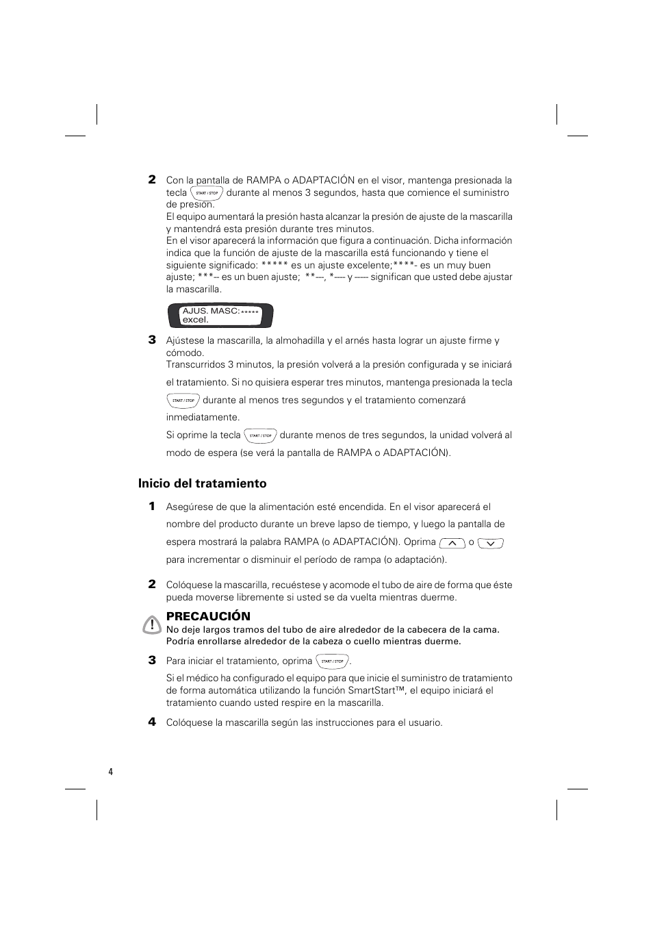 Inicio del tratamiento | ResMed ELITE S8 User Manual | Page 50 / 88