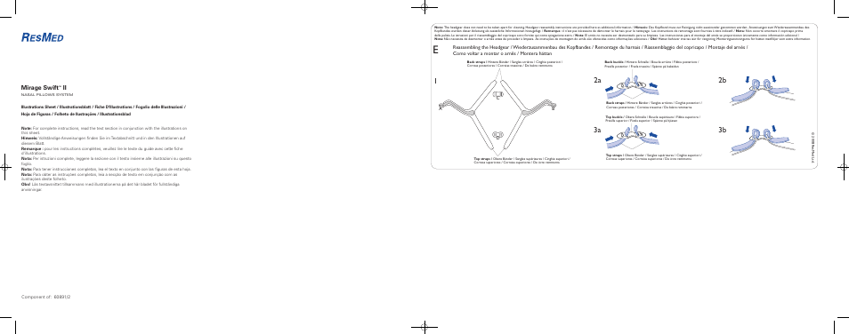 2b 2a 1, 3b 3a | ResMed Nasal Pillows System Mirage Swift II User Manual | Page 4 / 14