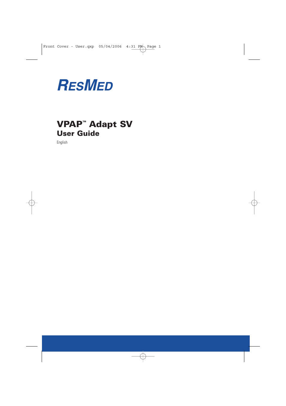 ResMed VPAP Adapt SV System User Manual | 56 pages