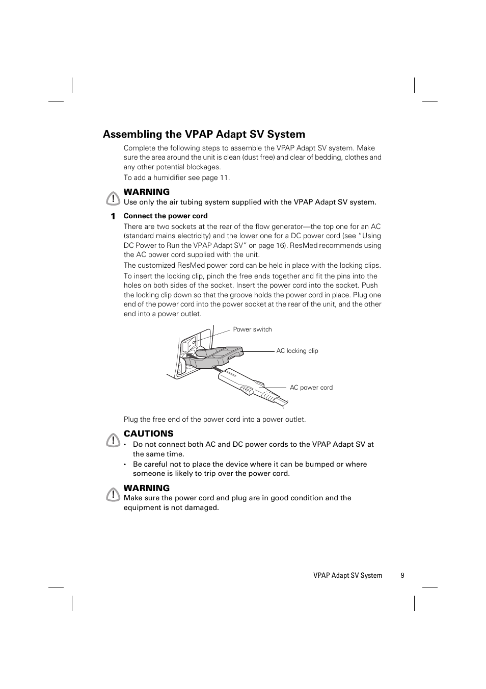 Assembling the vpap adapt sv system | ResMed VPAP Adapt SV System User Manual | Page 15 / 56