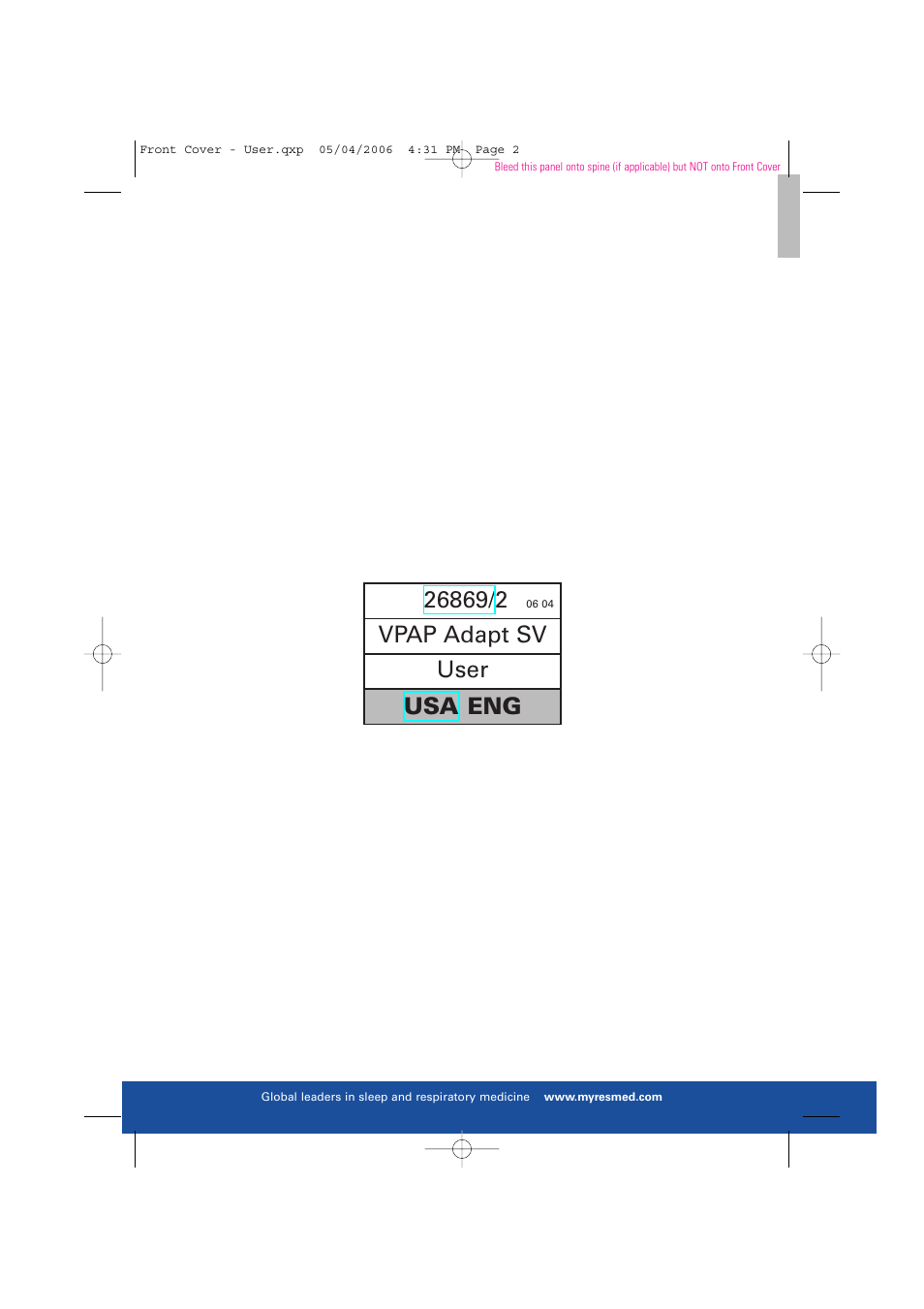 Vpap adapt sv user usa eng | ResMed VPAP Adapt SV System User Manual | Page 2 / 56