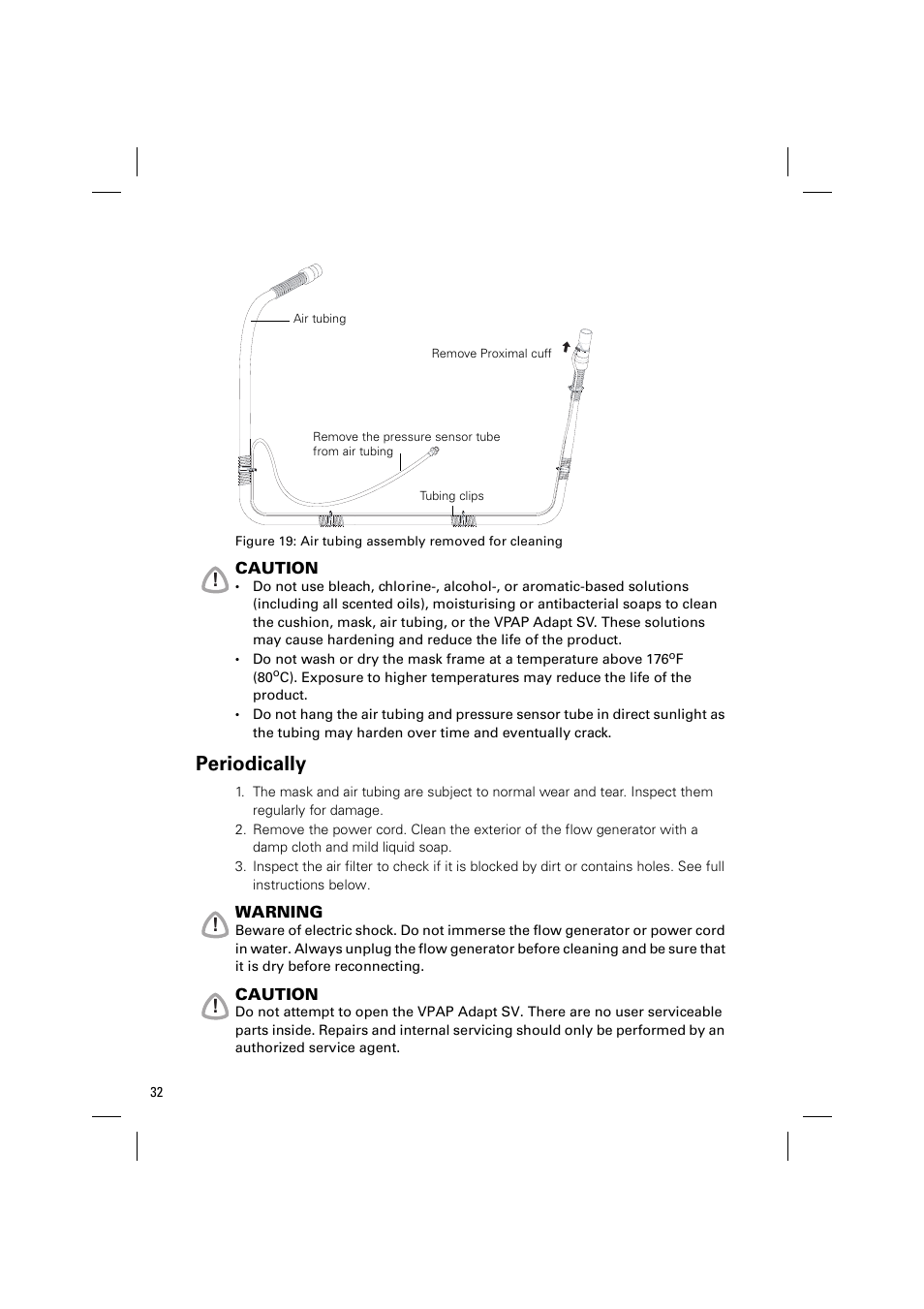 Periodically | ResMed VPAP Adapt SV System User Manual | Page 38 / 56