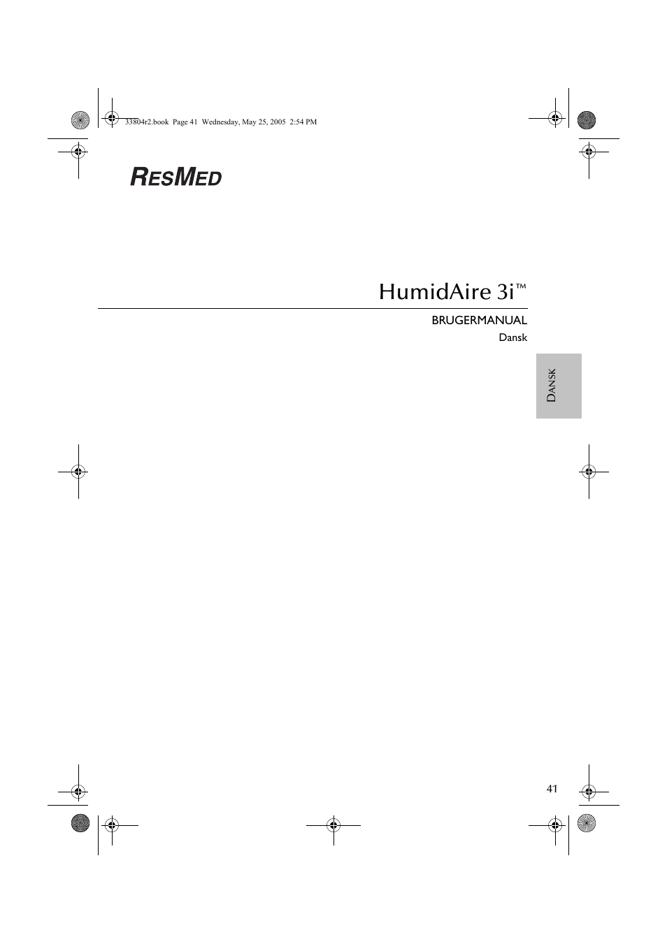 Humidaire 3i | ResMed Humidifier User Manual | Page 46 / 109