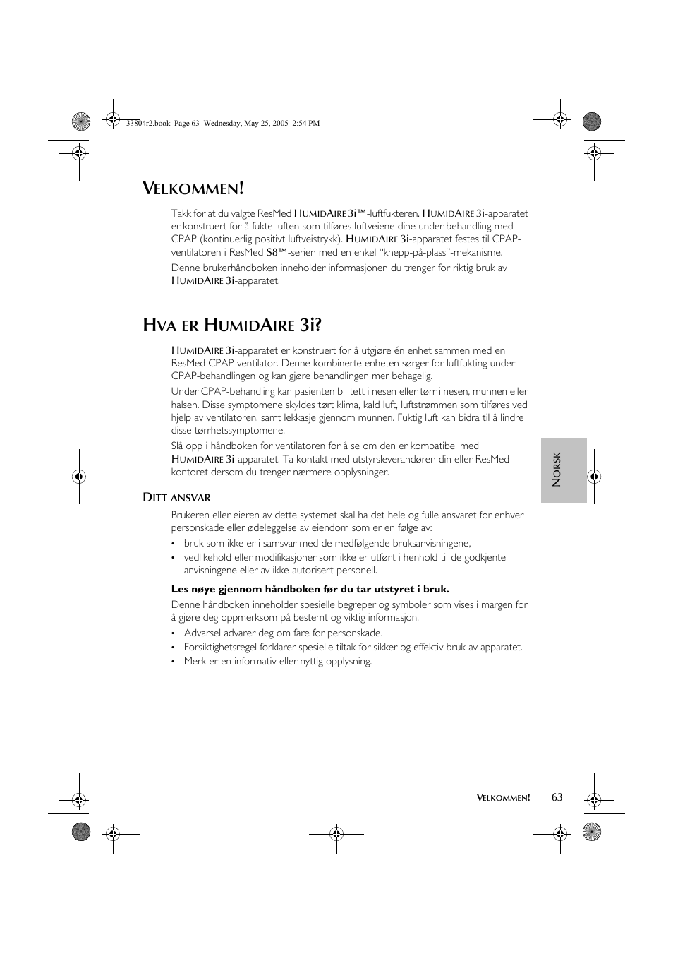Elkommen, Umid | ResMed Humidifier User Manual | Page 68 / 109