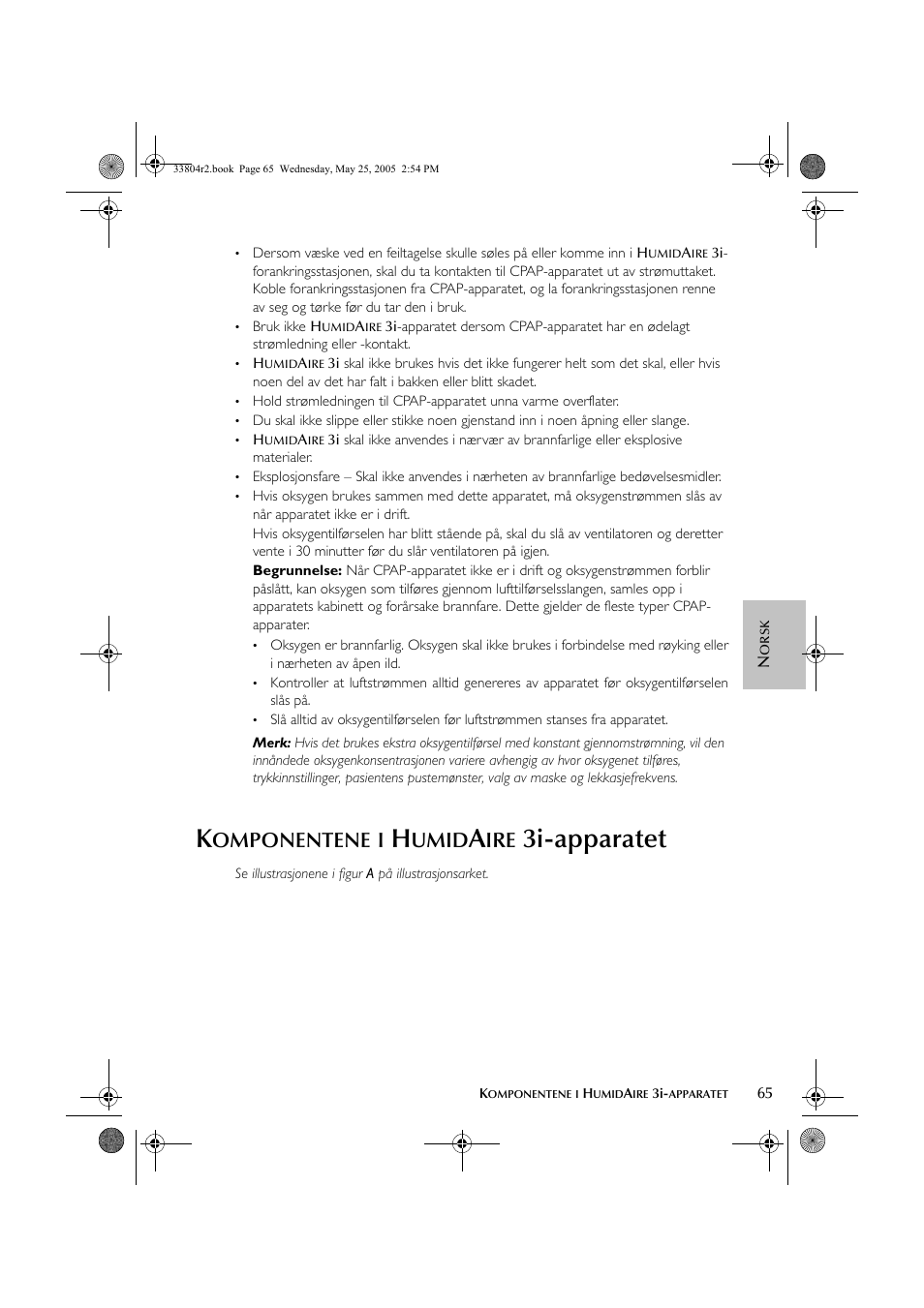 3i-apparatet, Omponentene, Umid | ResMed Humidifier User Manual | Page 70 / 109