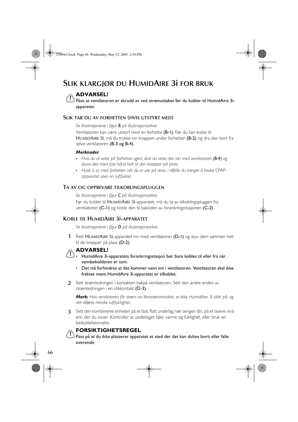 Klargjør, Umid, Bruk | ResMed Humidifier User Manual | Page 71 / 109