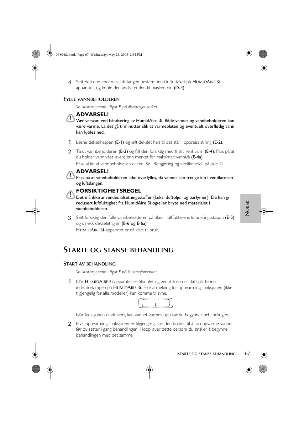 Tarte, Stanse, Behandling | ResMed Humidifier User Manual | Page 72 / 109