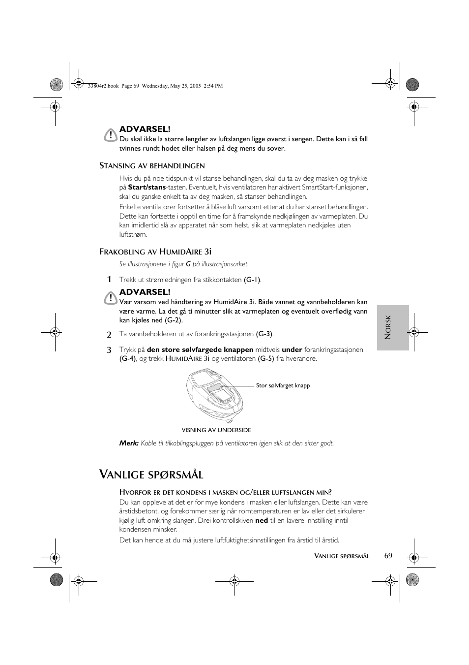 Anlige, Spørsmål | ResMed Humidifier User Manual | Page 74 / 109