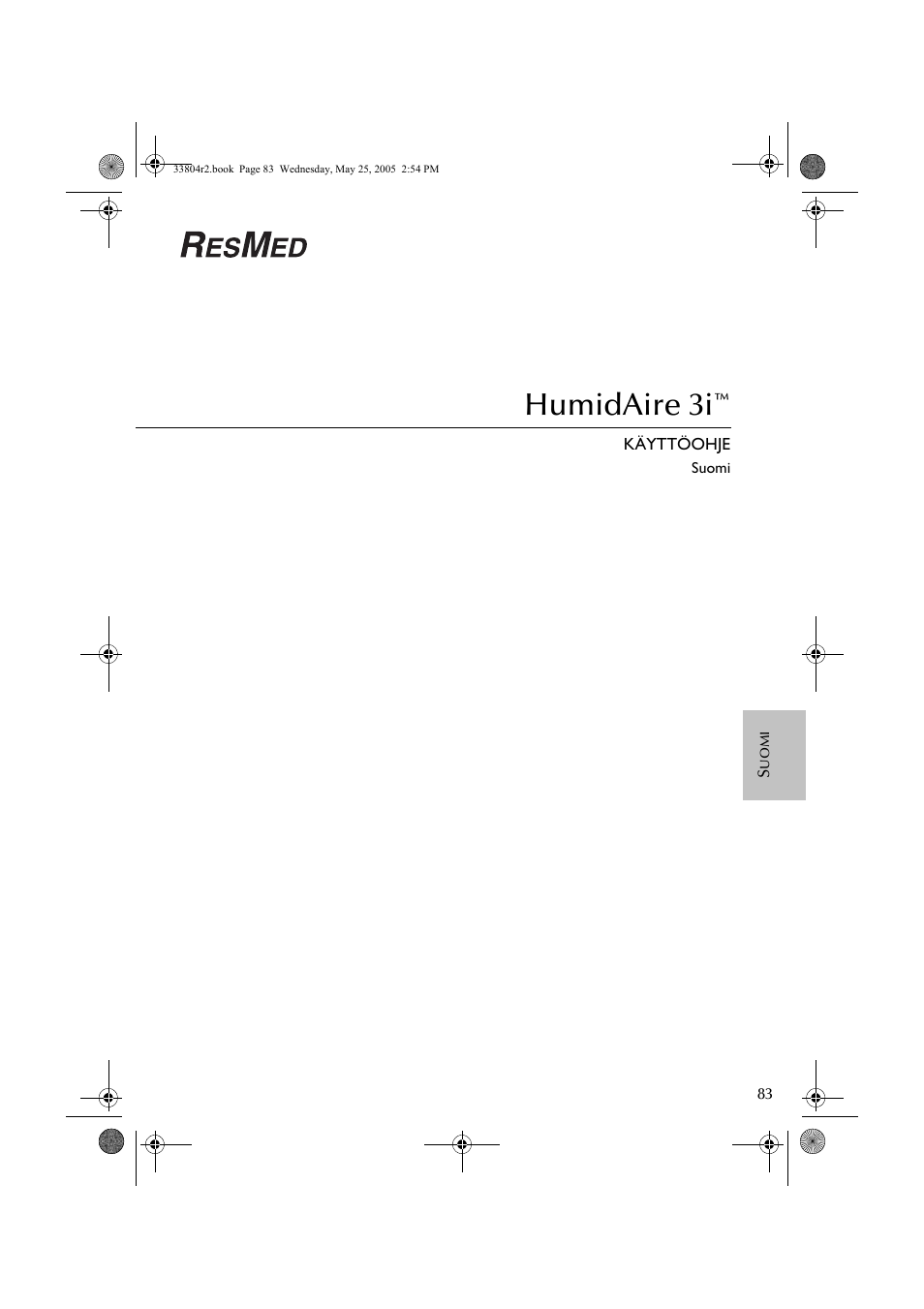 Humidaire 3i | ResMed Humidifier User Manual | Page 88 / 109