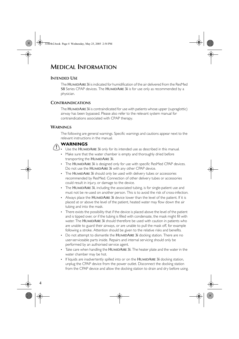 Edical, Nformation | ResMed Humidifier User Manual | Page 9 / 109