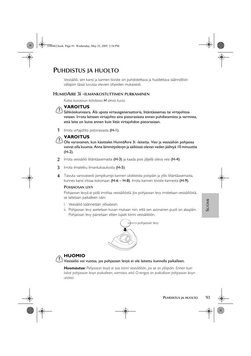 Uhdistus, Huolto | ResMed Humidifier User Manual | Page 98 / 109