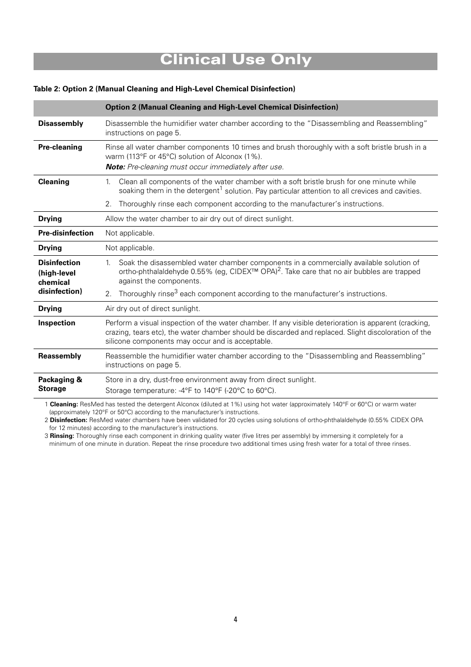 Clinical use only | ResMed HumidAire 2i User Manual | Page 4 / 8