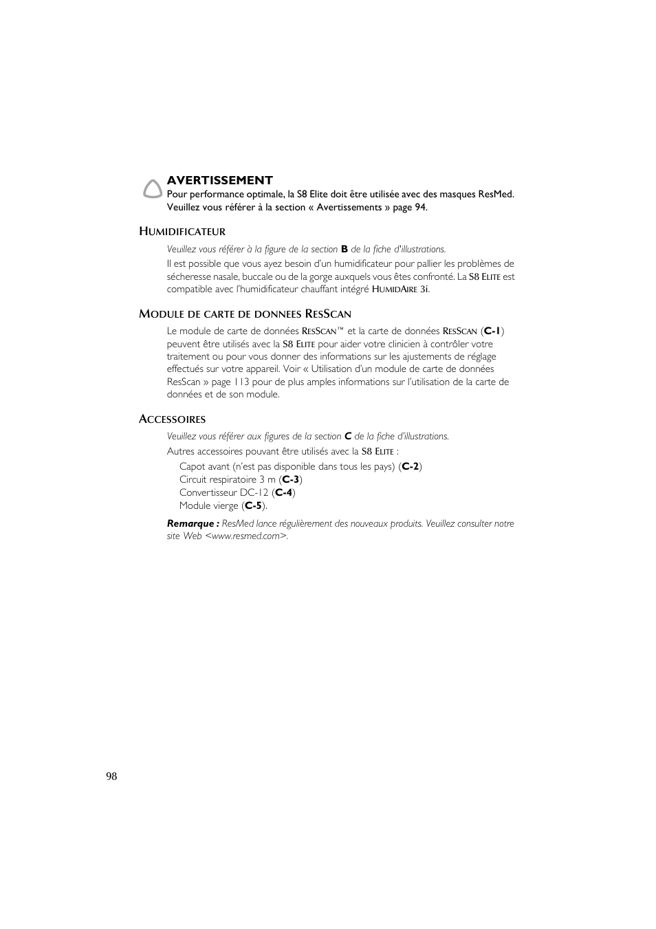 ResMed Flow Generator S8 Elite System User Manual | Page 102 / 314