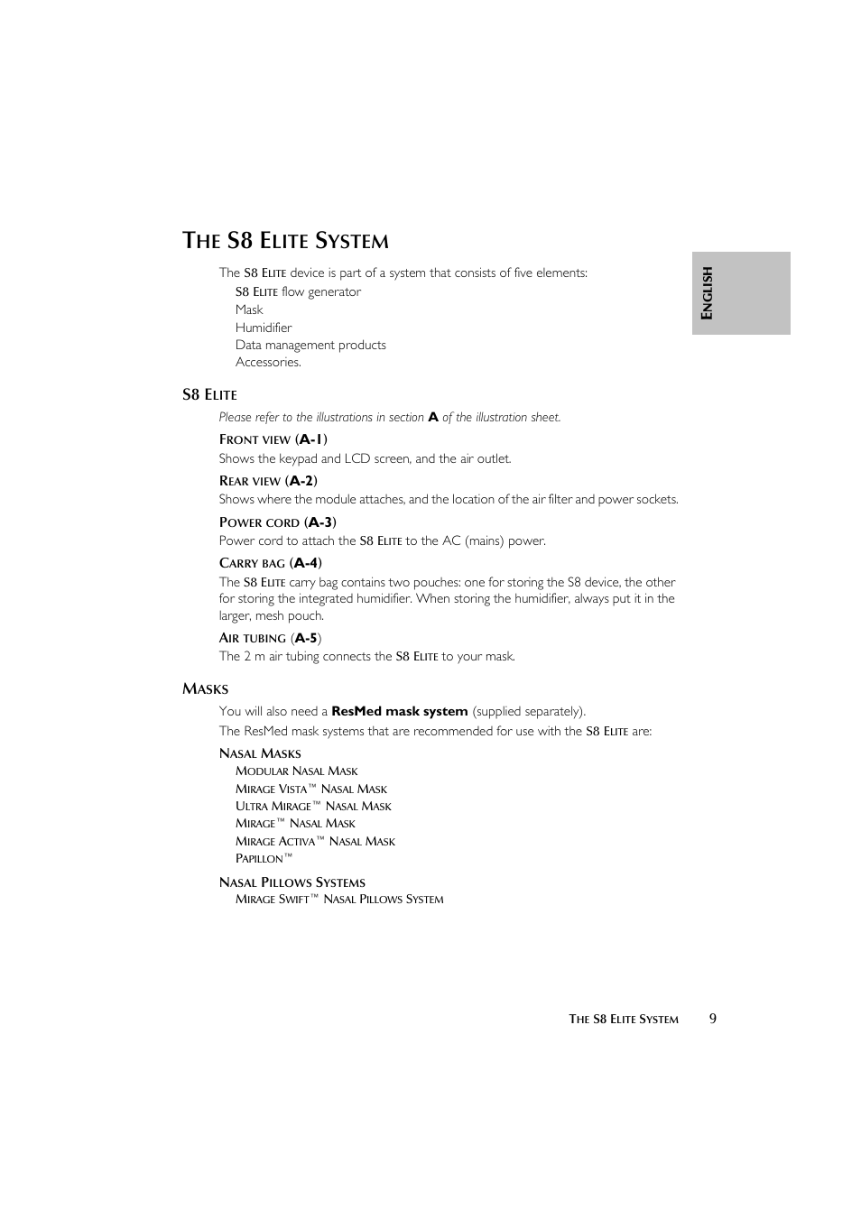 S8 e, Lite, Ystem | ResMed Flow Generator S8 Elite System User Manual | Page 13 / 314