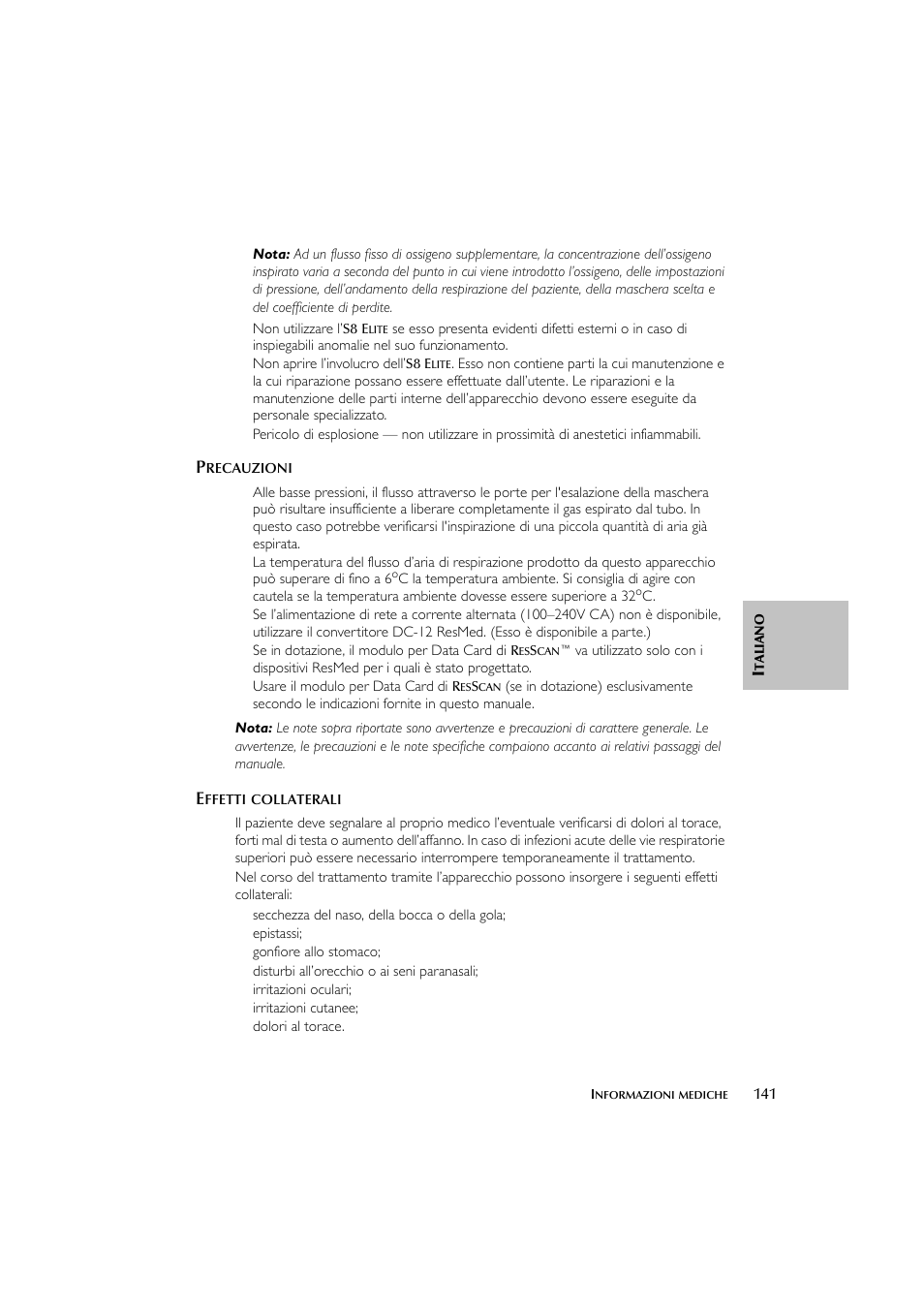 ResMed Flow Generator S8 Elite System User Manual | Page 145 / 314