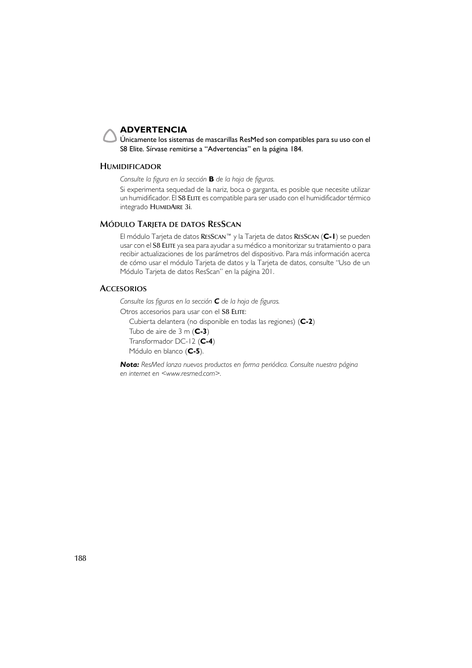 ResMed Flow Generator S8 Elite System User Manual | Page 192 / 314