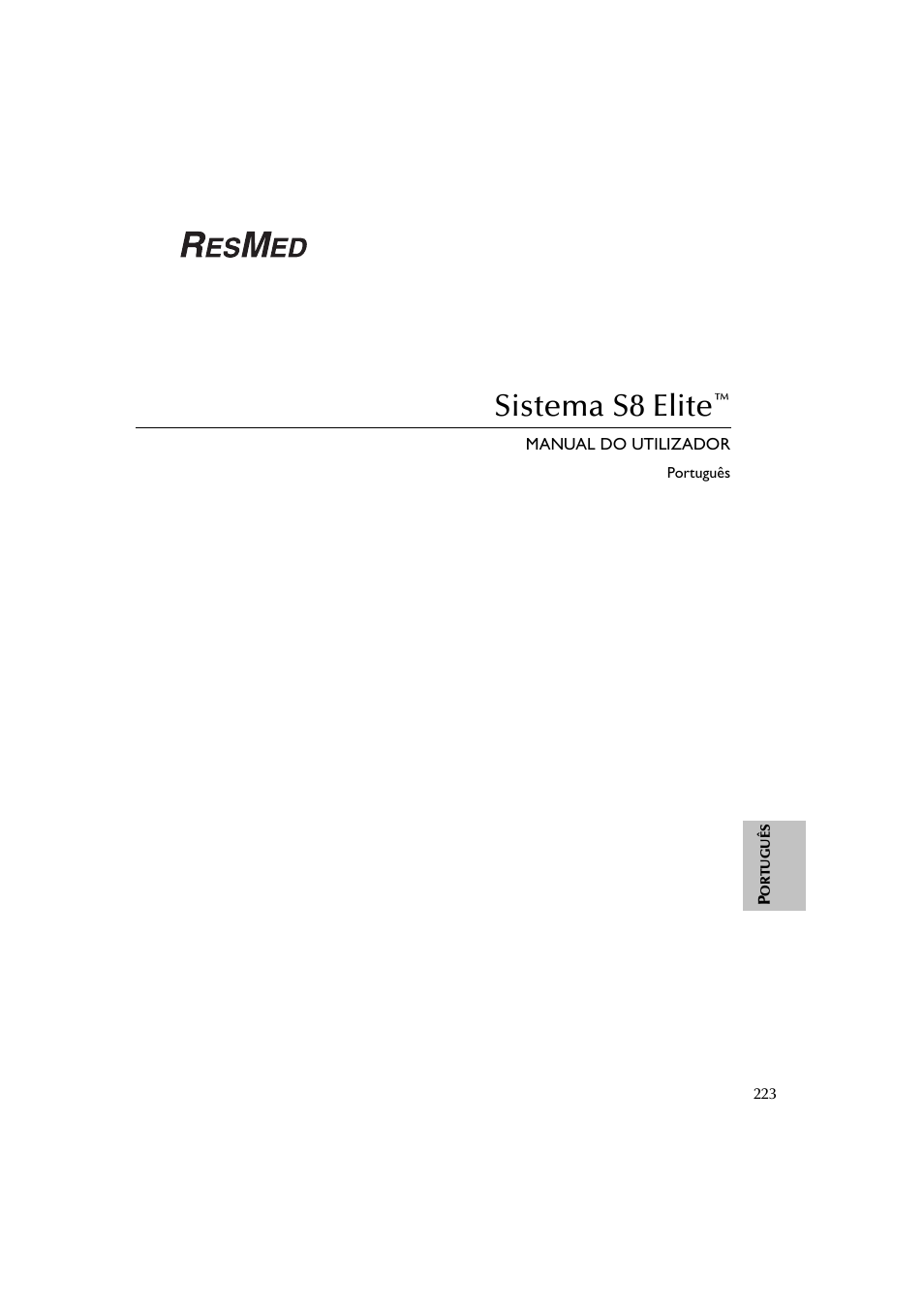 Sistema s8 elite | ResMed Flow Generator S8 Elite System User Manual | Page 227 / 314