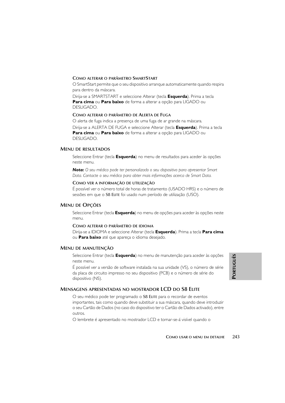 S8 e | ResMed Flow Generator S8 Elite System User Manual | Page 247 / 314
