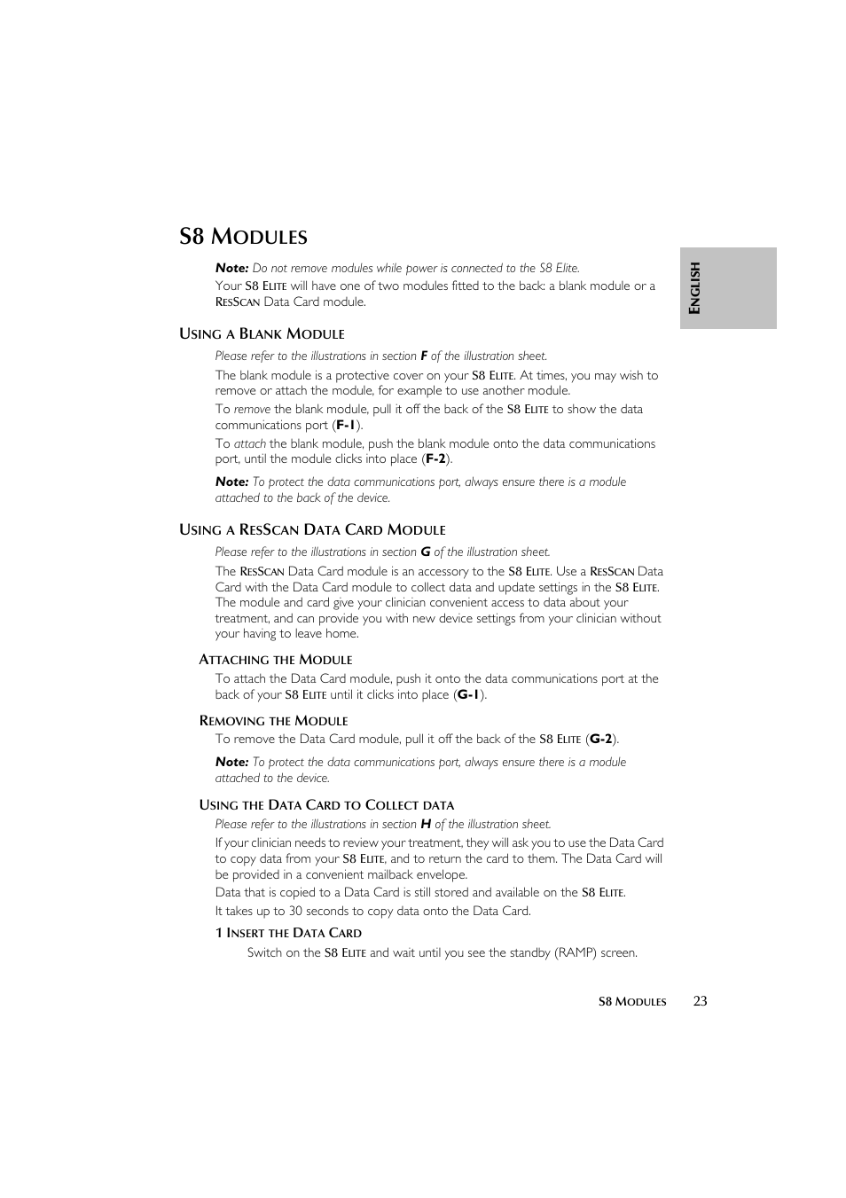 S8 m, Odules | ResMed Flow Generator S8 Elite System User Manual | Page 27 / 314