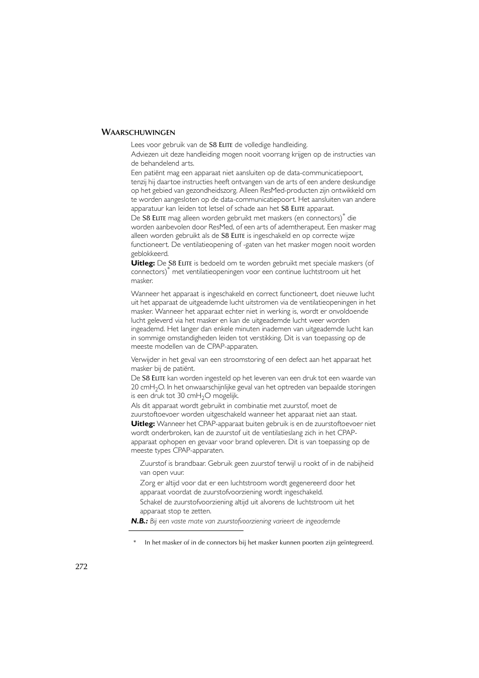 ResMed Flow Generator S8 Elite System User Manual | Page 276 / 314