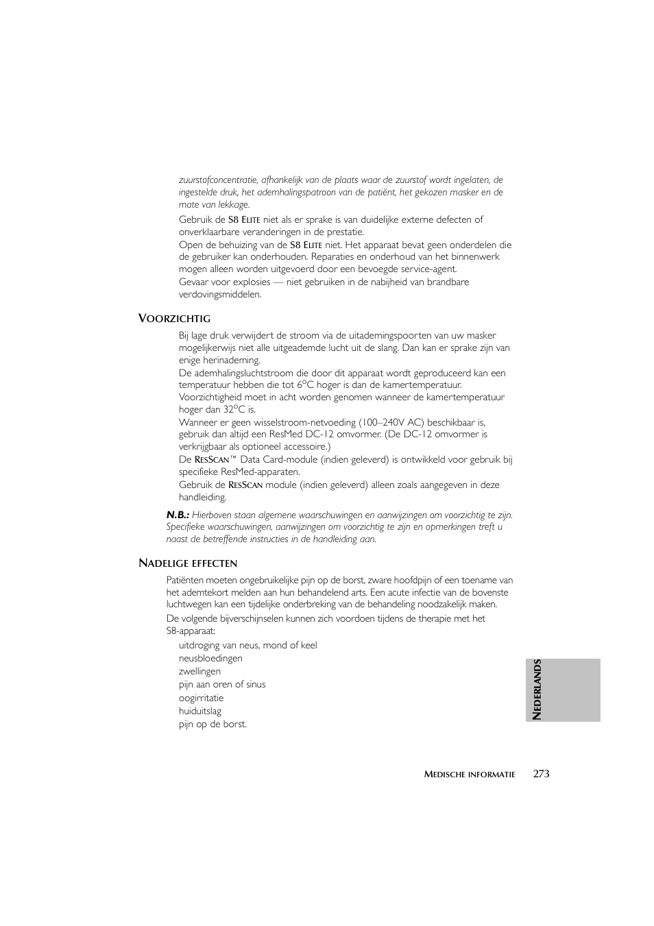 ResMed Flow Generator S8 Elite System User Manual | Page 277 / 314