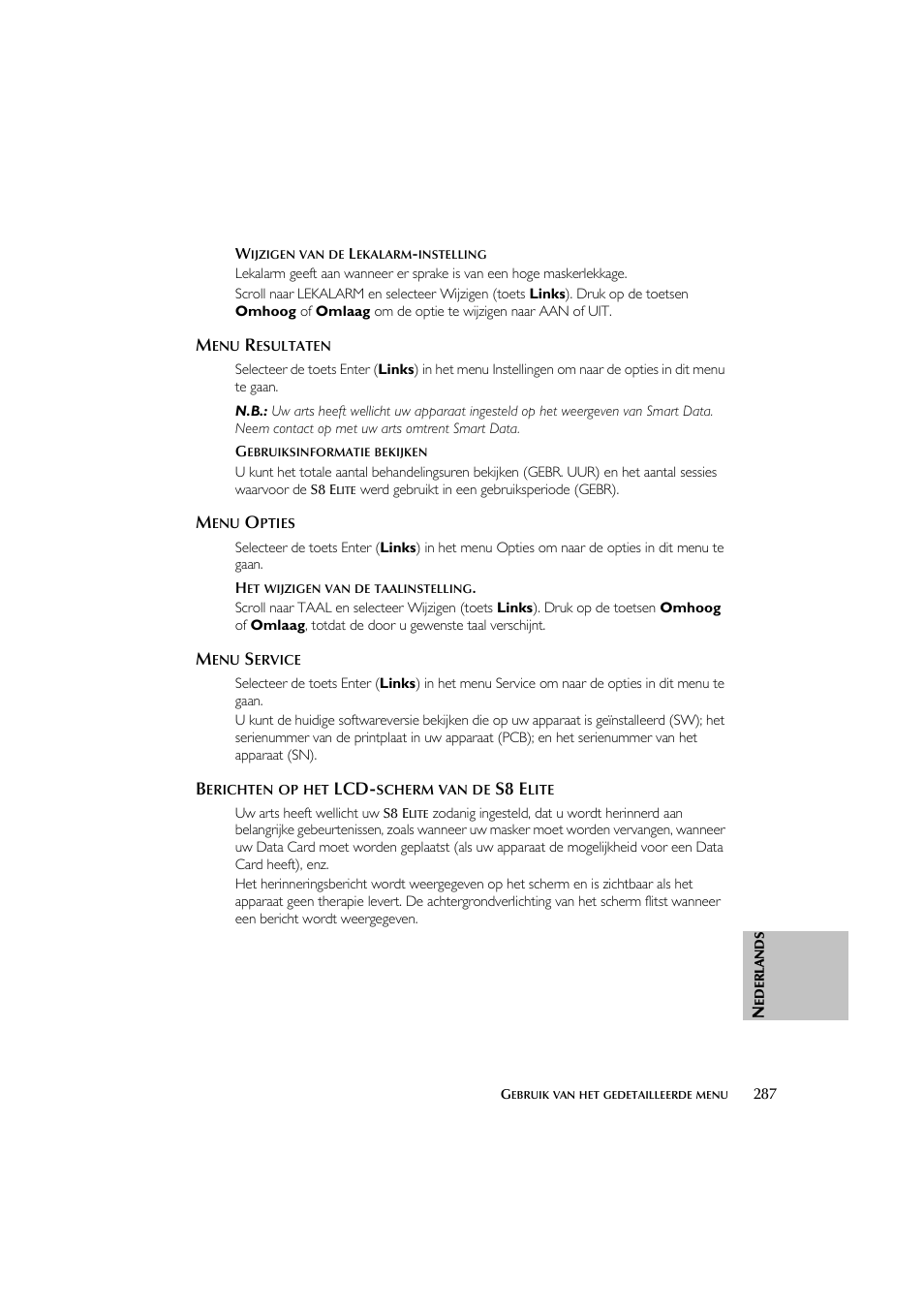 S8 e | ResMed Flow Generator S8 Elite System User Manual | Page 291 / 314