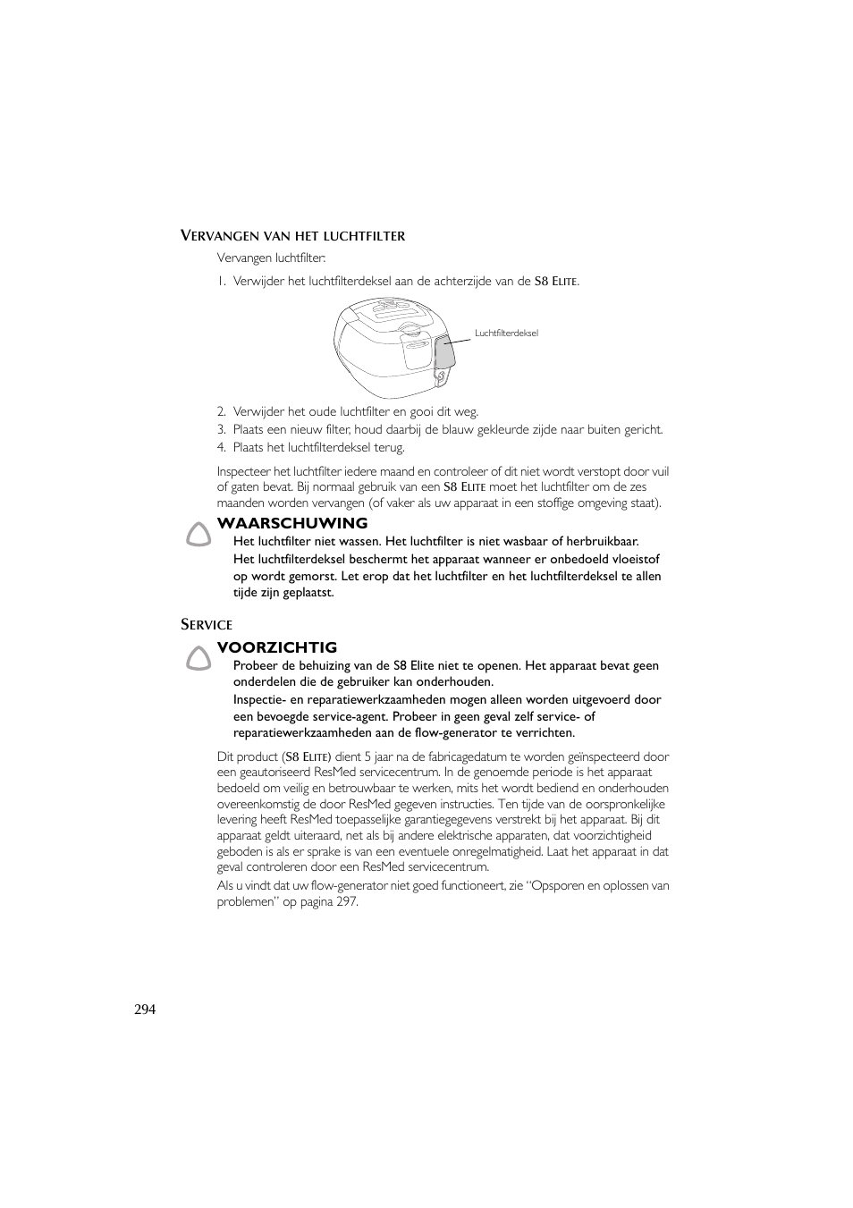 ResMed Flow Generator S8 Elite System User Manual | Page 298 / 314