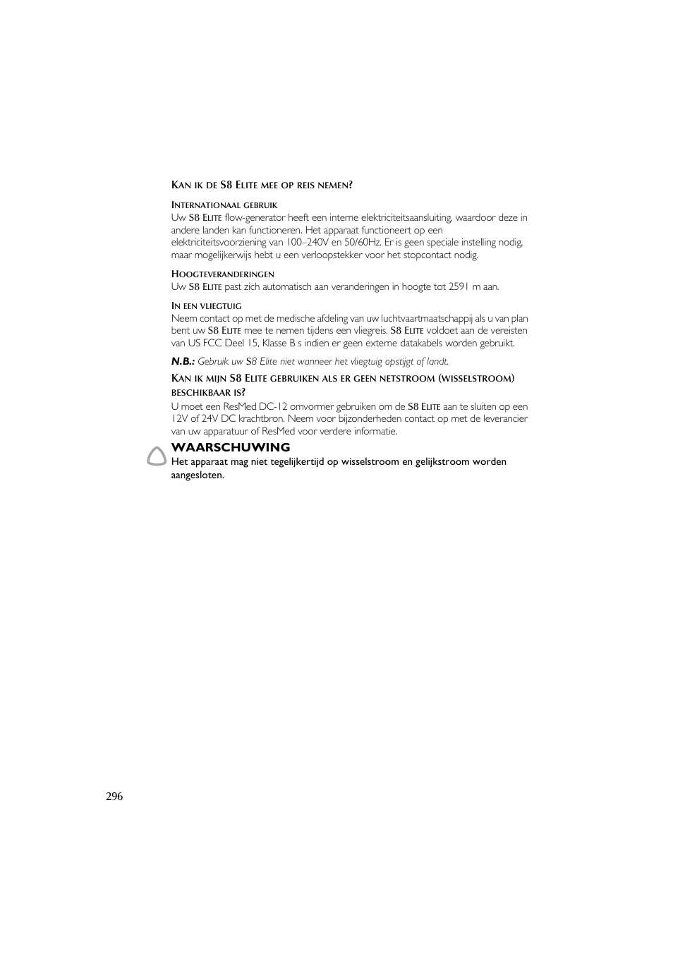 ResMed Flow Generator S8 Elite System User Manual | Page 300 / 314