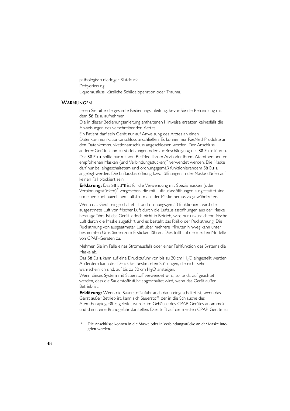 ResMed Flow Generator S8 Elite System User Manual | Page 52 / 314