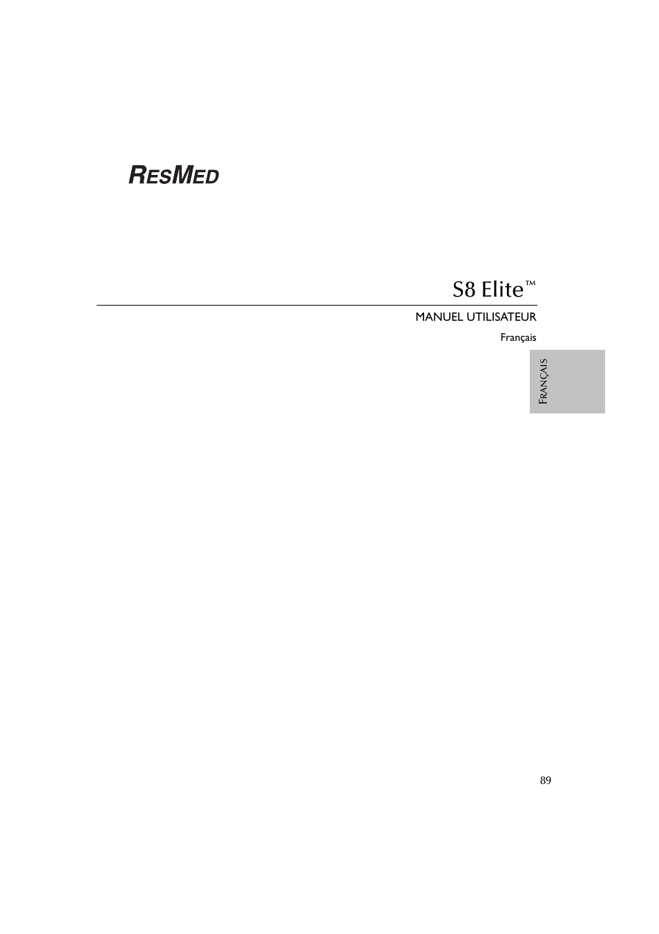 S8 elite | ResMed Flow Generator S8 Elite System User Manual | Page 93 / 314
