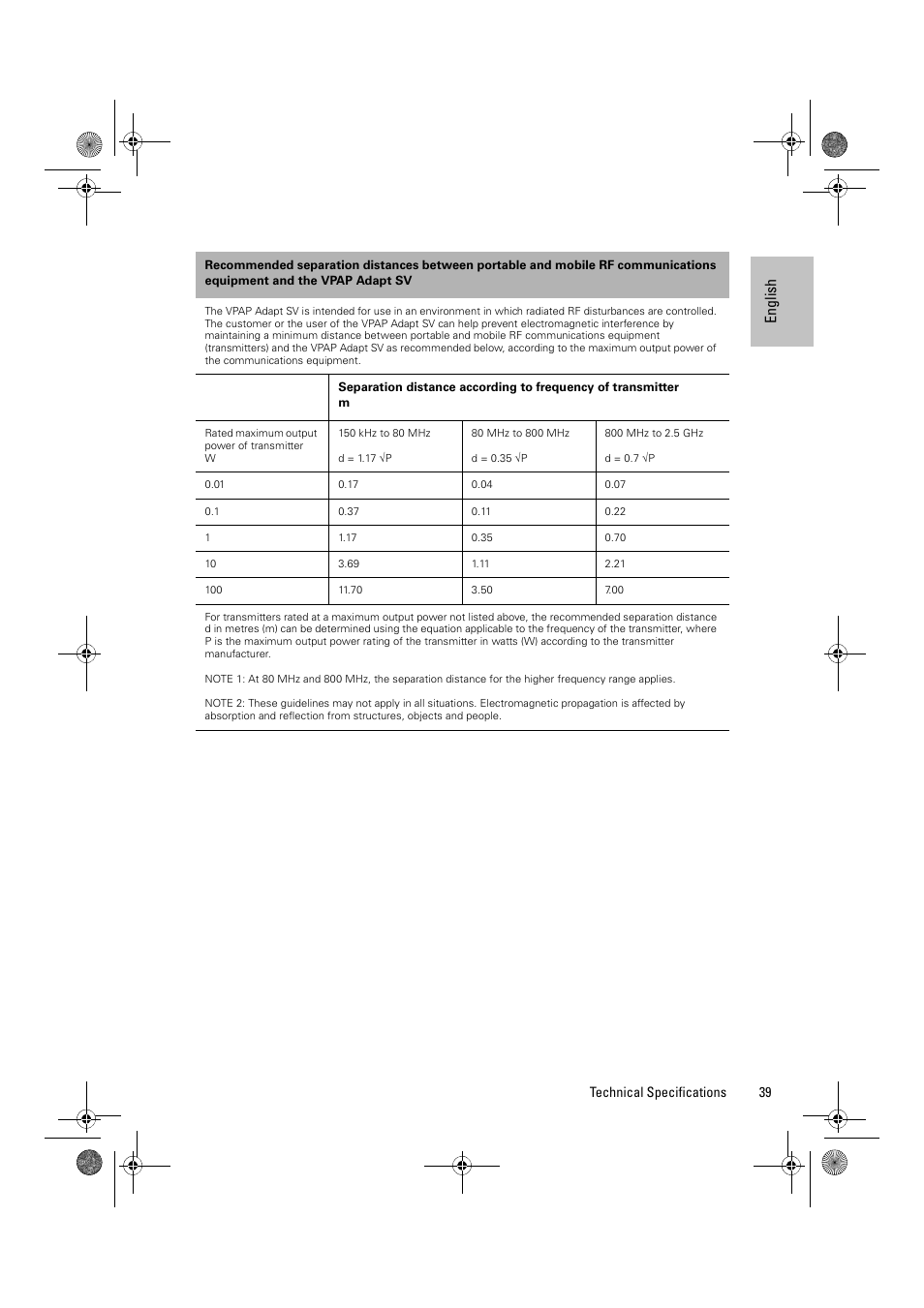 English | ResMed Flow Generator VPAP Adapt SV User Manual | Page 39 / 42