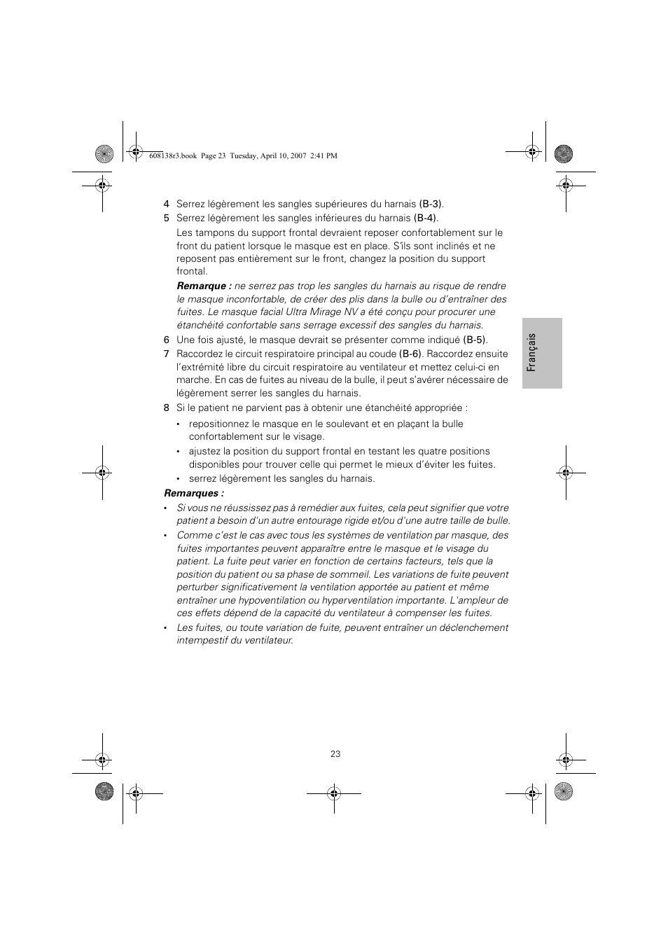 ResMed Non-Vented Full Face Mask Ultra Mirage User Manual | Page 27 / 74