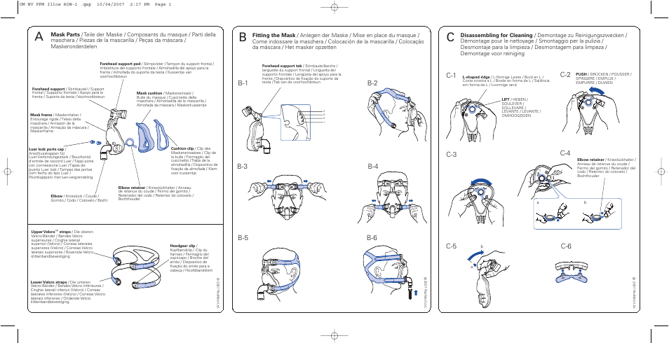 Um nv ffm illos row-1.pdf, C-2 c-3 c-4 c-6 | ResMed Non-Vented Full Face Mask Ultra Mirage User Manual | Page 3 / 74