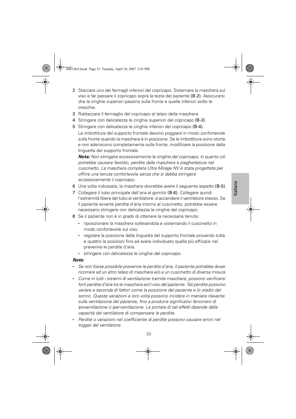 ResMed Non-Vented Full Face Mask Ultra Mirage User Manual | Page 37 / 74