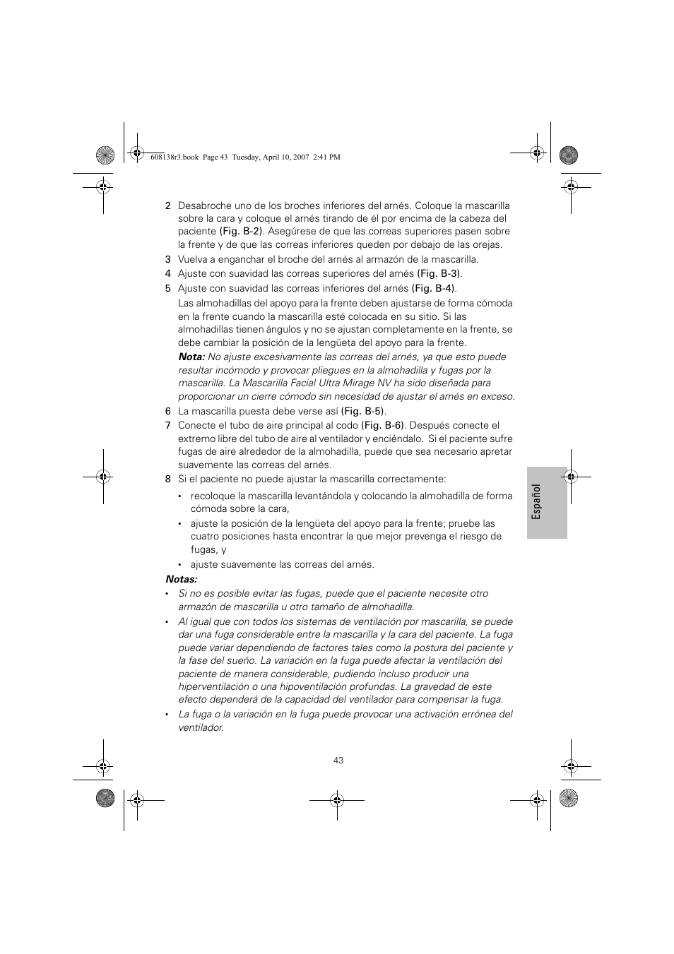 ResMed Non-Vented Full Face Mask Ultra Mirage User Manual | Page 47 / 74